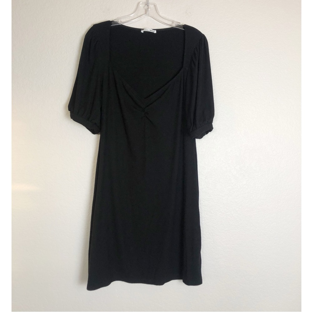 Reformation Jeans Black Ribbed Knit Dress 1X